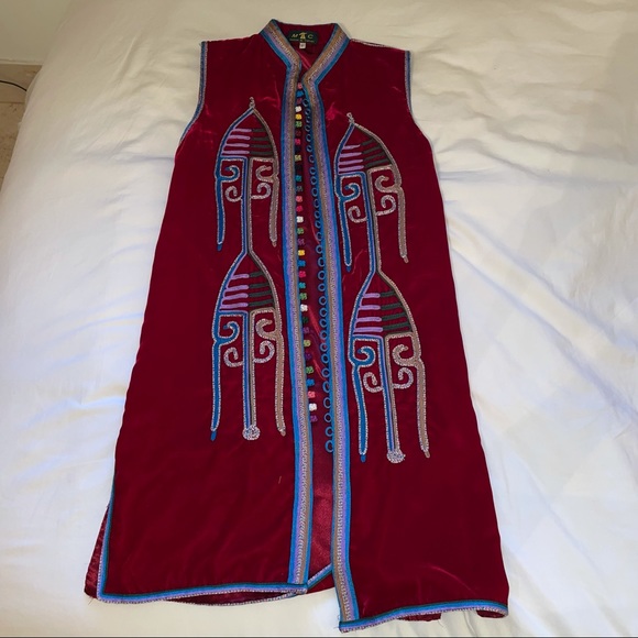 Maison Du Caftan Morocco Velvet Embroidered Caftan